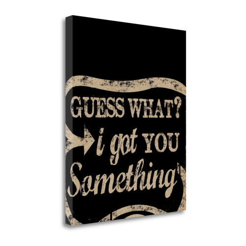 Guess What Gold 2 Wrapped Canvas Print Living Room Wall Art