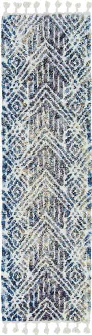 5'x8' Grey Ivory Machine Woven Space Dyed Geometric Indoor Area Rug