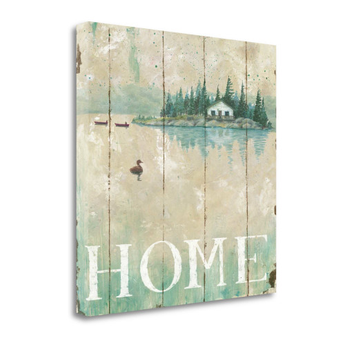 Waterside Lodge I Wrapped Canvas Print Living Room Wall Art