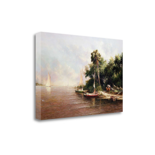 Fisherman Landing 1 Wrapped Canvas Print Wall Art