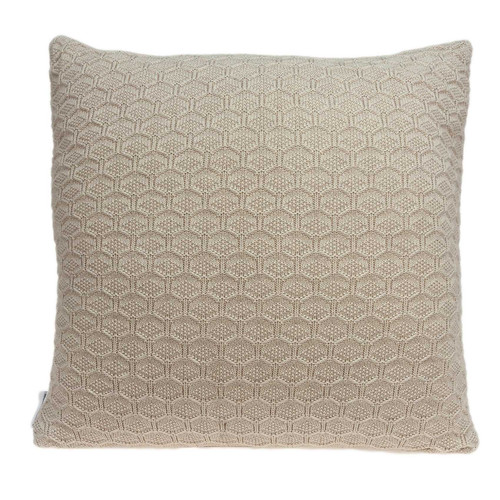 20" x 7" x 20" Elegant Transitional Tan Accent Pillow Cover With Down Insert