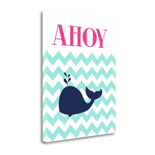 Chevron Whale 1 Wrapped Canvas Print Living Room Wall Art