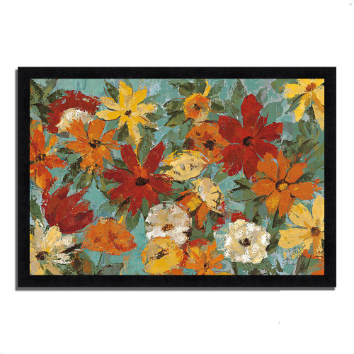 Bright Expressive Garden 17 Black Picture Frame Print Wall Art