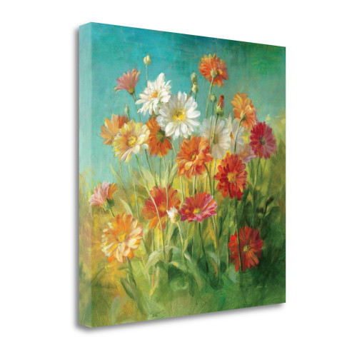 Painted Daisies 3 Wrapped Canvas Print Living Room Wall Art