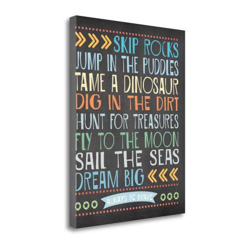 Skip Rocks 2 Wrapped Canvas Print Living Room Wall Art