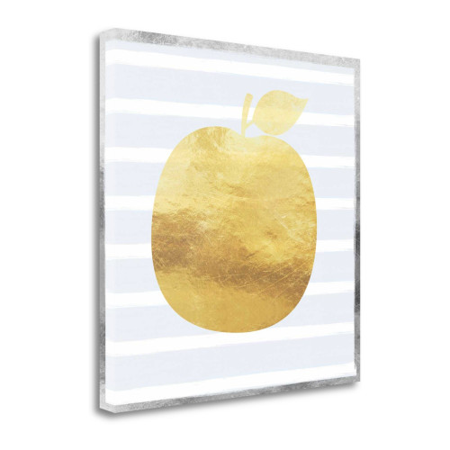 Gold And Silver Apple 2 Wrapped Canvas Print Living Room Wall Art