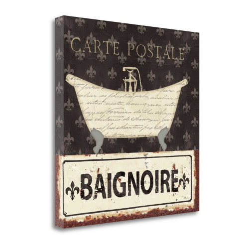Vintage Bath V Wrapped Canvas Print Living Room Wall Art