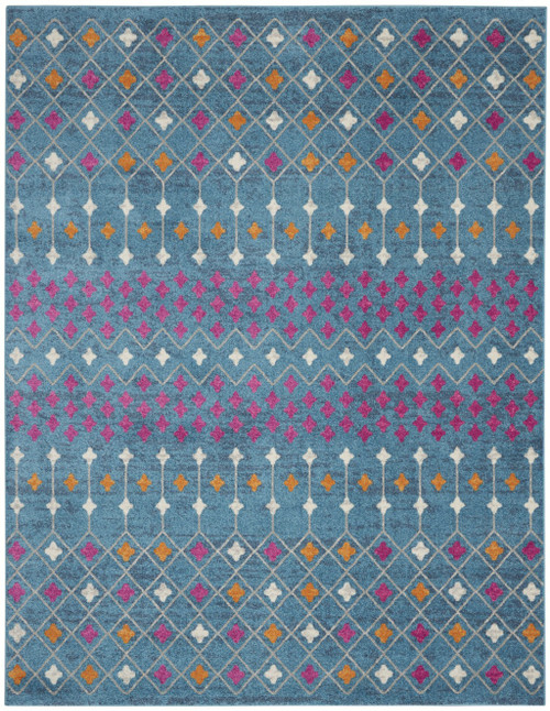 8’ x 10’ Blue Jewels Geometric Area Rug