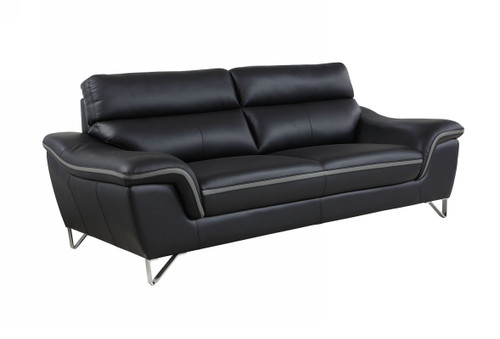36" Charming Black Leather Sofa