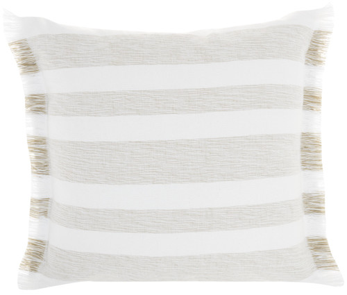 Taupe and White Soft Stripes Throw Pillow