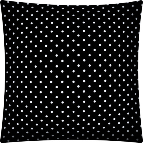 17" X 17" Black And White Zippered Polyester Polka Dots Throw Pillow Cover
