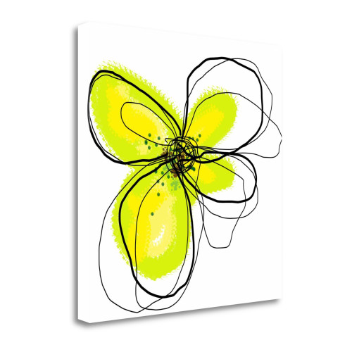 Yellow Petals One 2 Wrapped Canvas Print Living Room Wall Art