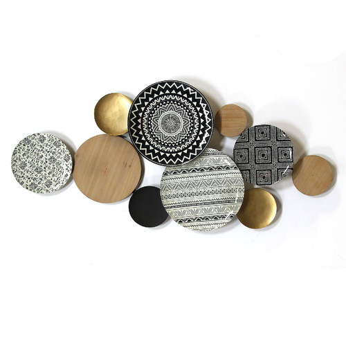 Boho Medley Metal &amp;amp; Wood Plates Wall Decor