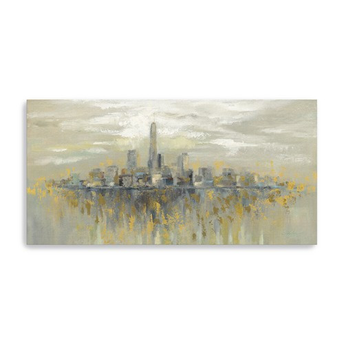 Homeroots Home Decor 60" Artistic Manhattan City Skyline Canvas Wall Art, Multi Color