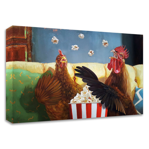 "Popcorn Chickens" Wrapped Canvas Print Wall Art