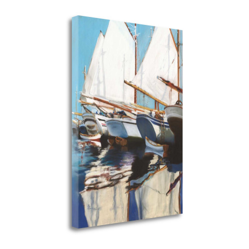28" Fun and Vibrant Sailboats Giclee Wrap Canvas Wall Art