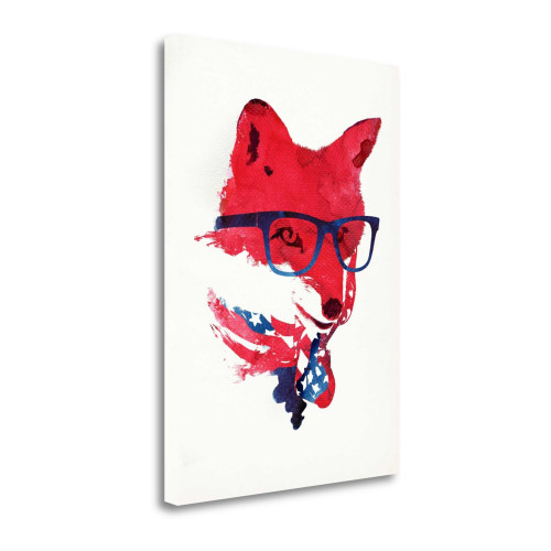 American Fox 3 Wrapped Canvas Print Living Room Wall Art