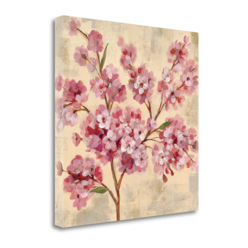 Pink Cherry Branch II Wrapped Canvas Print Living Room Wall Art