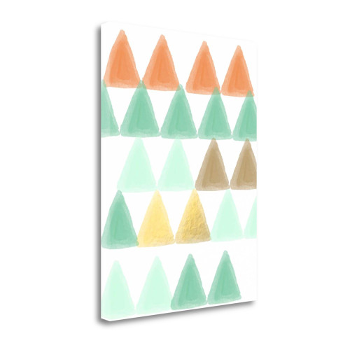 Triangle Pattern Print 5 Wrapped Canvas Print Living Room Wall Art