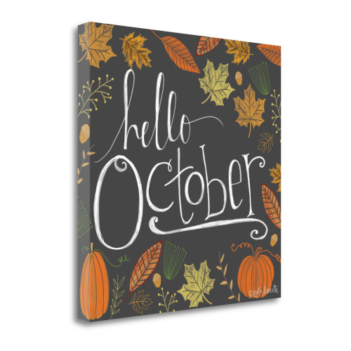 Hello October 1 Wrapped Canvas Print Living Room Wall Art
