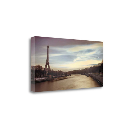 Paris Sunset 3 Wrapped Canvas Print Wall Art
