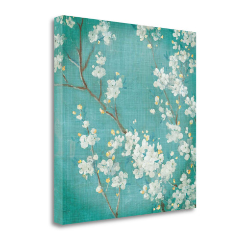 White Cherry Blossoms II Wrapped Canvas Print Living Room Wall Art