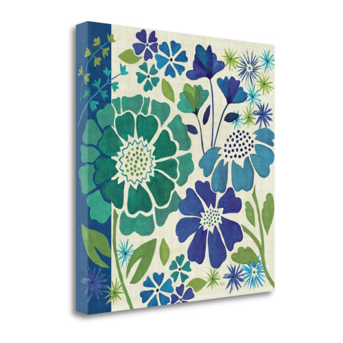 Blue Garden I Wrapped Canvas Print Living Room Wall Art