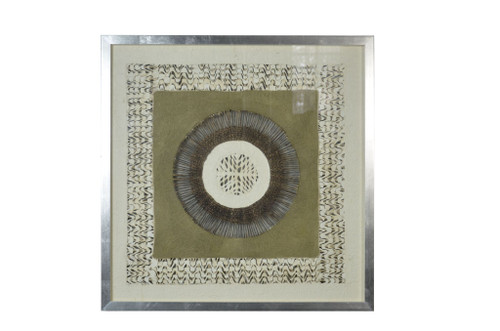 27" x 2" x 32" Natural Brown Metal Glass - Shadow Box