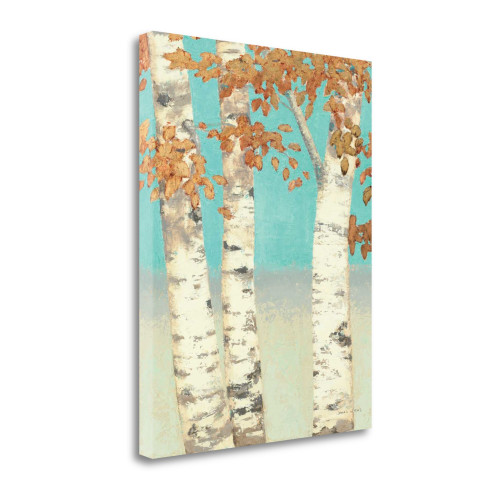 Golden Birches II Wrapped Canvas Print Living Room Wall Art
