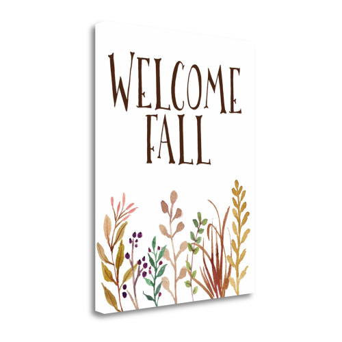 Welcome Fall 1 Wrapped Canvas Print Living Room Wall Art