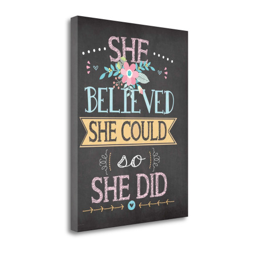 She Believed 7 Wrapped Canvas Print Living Room Wall Art