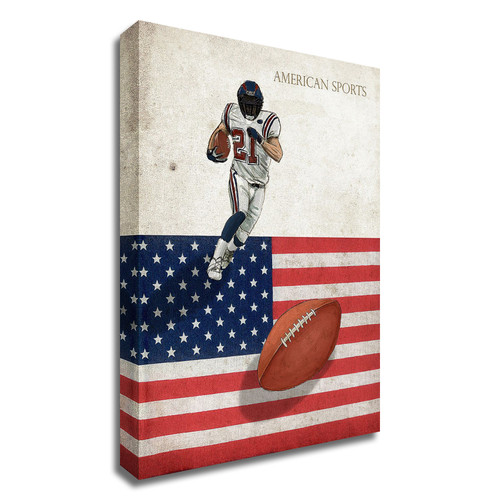 "American Sports: Football 1" Wrapped Canvas Print Wall Art