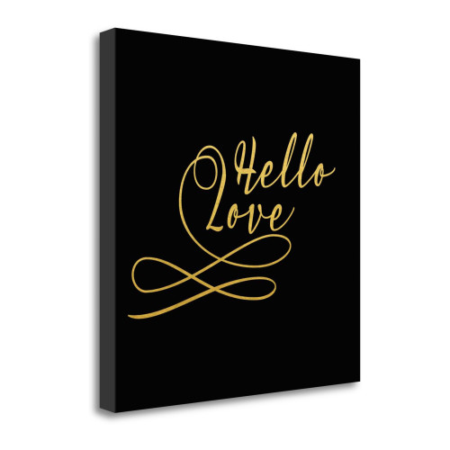 Hello Love Gold 4 Wrapped Canvas Print Living Room Wall Art