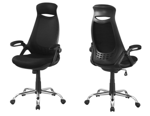23.75" x 28" x 93.75" Black Foam Metal Office Chair With A High Back