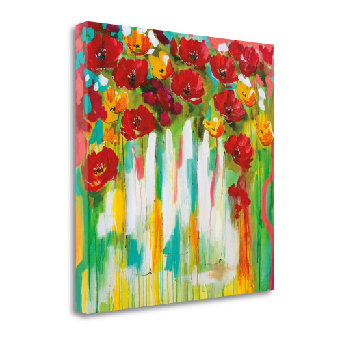 Poppies Glowing 2 Wrapped Canvas Print Wall Art
