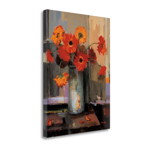 Floral Sunset 3 Wrapped Canvas Print Living Room Wall Art