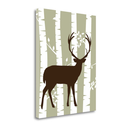 Deer I Woods Wrapped Canvas Print Living Room Wall Art