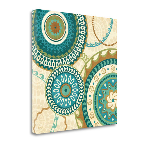 Owl Forest Suzani I Wrapped Canvas Print Living Room Wall Art