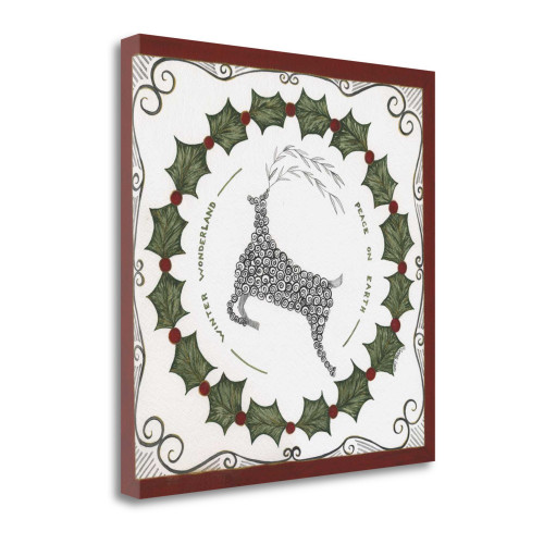 Winter Wonderland Wreath 2 Wrapped Canvas Print Living Room Wall Art