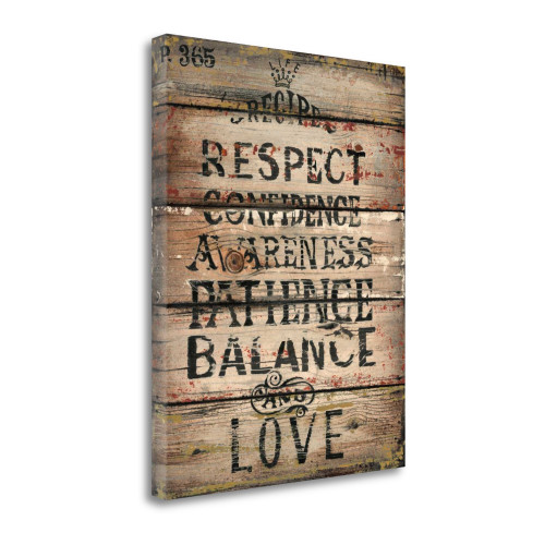 Life Recipe 3 Wrapped Canvas Print Living Room Wall Art