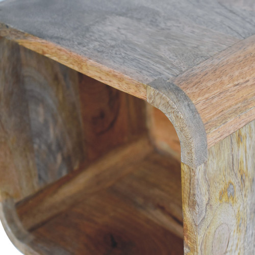 12" Oak Solid Wood Open Floating Nightstand