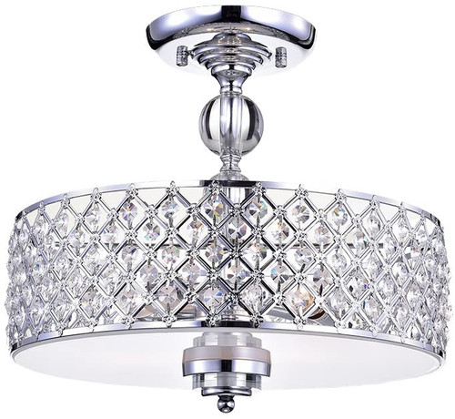 Dyesta Silver Chrome Crosshatch Round Lamp
