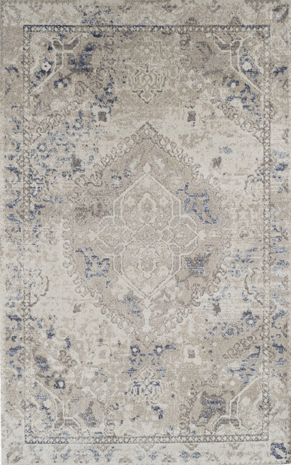 10' X 13' Ivory Oriental Distressed Area Rug