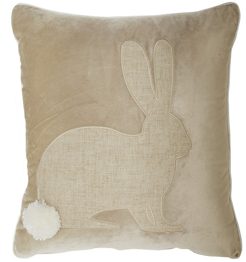 18" X 18" Natural Zippered Polyester Easter Bunny Throw Pillow