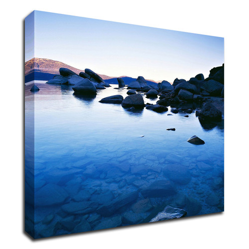 "Blue Rocks" Wrapped Canvas Print Wall Art