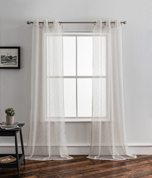 Set of Two 84" Tan Mesh Threaded Window Panels