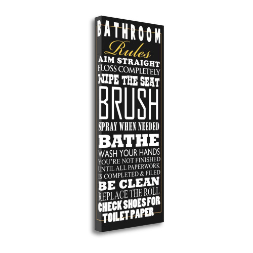 Bathroom Rules 5 Wrapped Canvas Print Living Room Wall Art