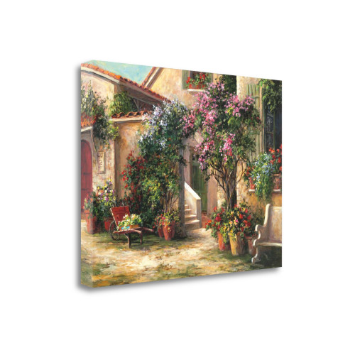 Garden Courtyard 4 Wrapped Canvas Print Living Room Wall Art