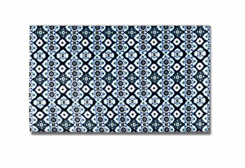 5' X 7' White And Blue Oriental Area Rug