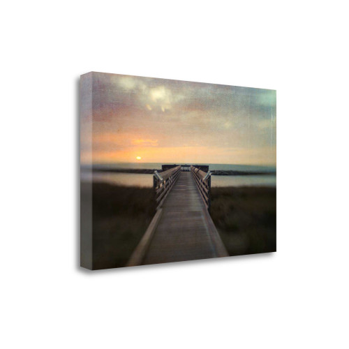 Sunset Pier 2 Wrapped Canvas Print Living Room Wall Art